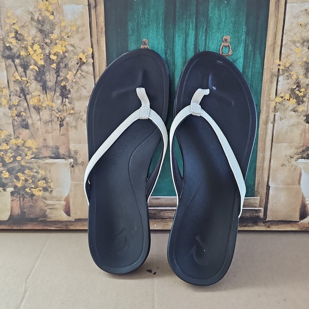 OLUKAI Women's Ho `Opio Leather Sandals  Size US 10/EURO 40 - Picture 5 of 7